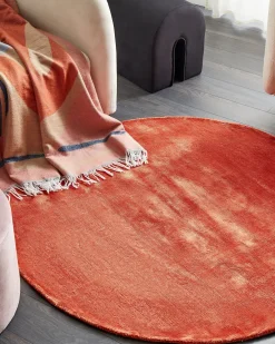 Matot<Beliani Pyorea Matto Viskoosi Oranssi 140 Cm Gesi Ii