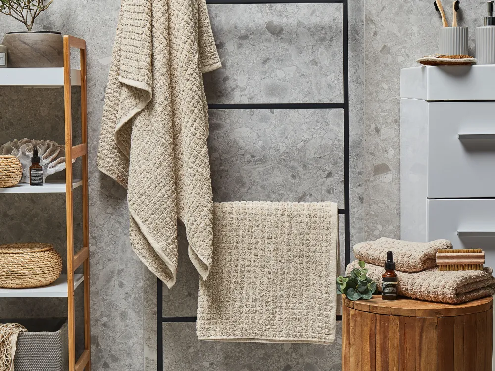 Tekstiilit<Beliani Pyyhesetti 4 Kpl Beige Puuvilla Atai