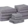 Flash Sale Beliani Pyyhesetti 11 Kpl Harmaa Puuvilla Areora