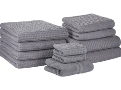 Flash Sale Beliani Pyyhesetti 11 Kpl Harmaa Puuvilla Areora