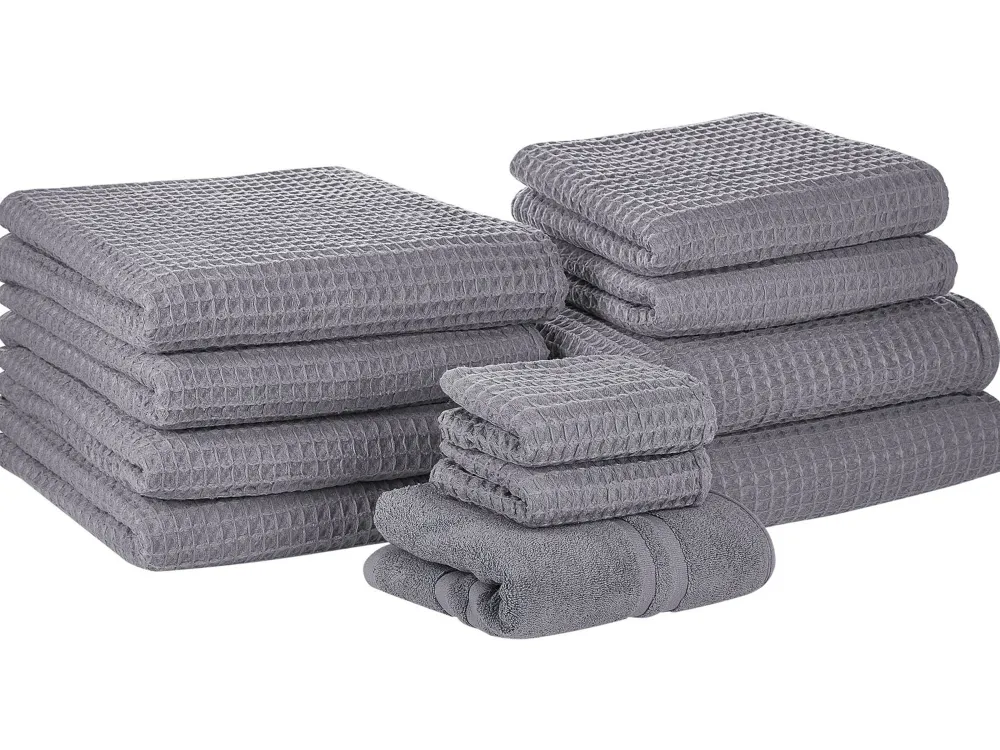 Flash Sale Beliani Pyyhesetti 11 Kpl Harmaa Puuvilla Areora