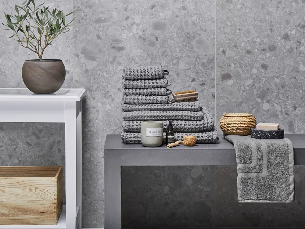 Tekstiilit<Beliani Pyyhesetti 9 Kpl Harmaa Puuvilla Areora