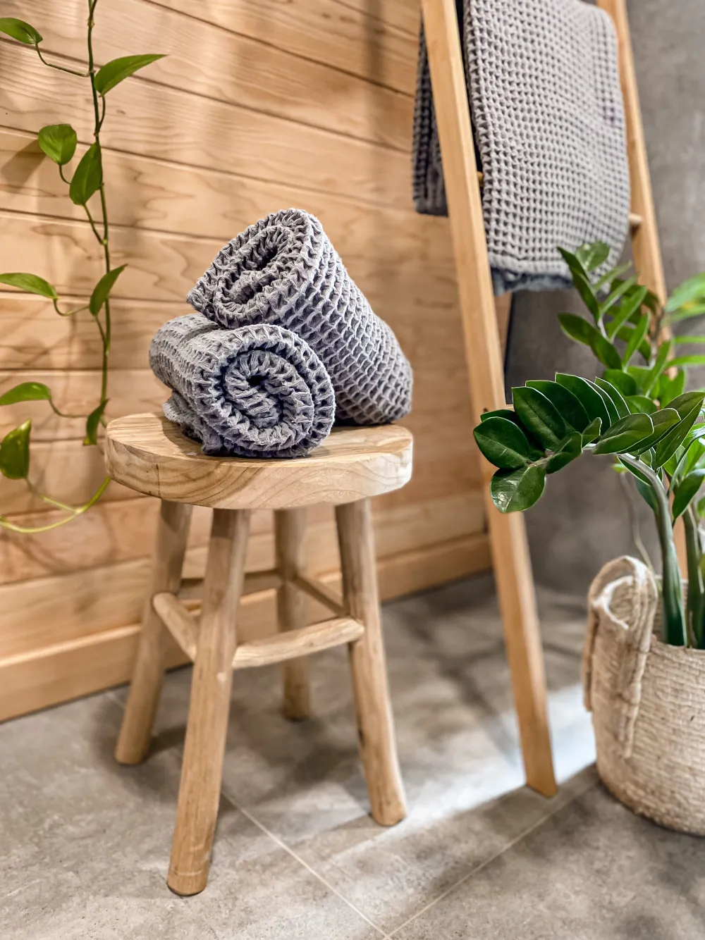 Tekstiilit<Beliani Pyyhesetti 9 Kpl Harmaa Puuvilla Areora