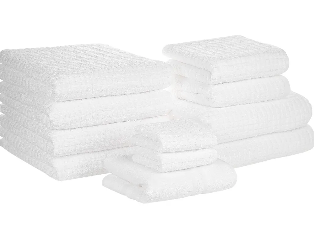 Tekstiilit<Beliani Pyyhesetti 11 Kpl Valkoinen Puuvilla Atai