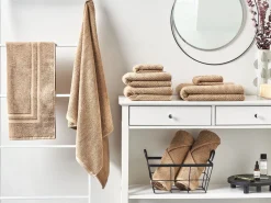 Tekstiilit<Beliani Pyyhesetti Puuvilla Hiekanruskea 9 Kpl Mitiaro