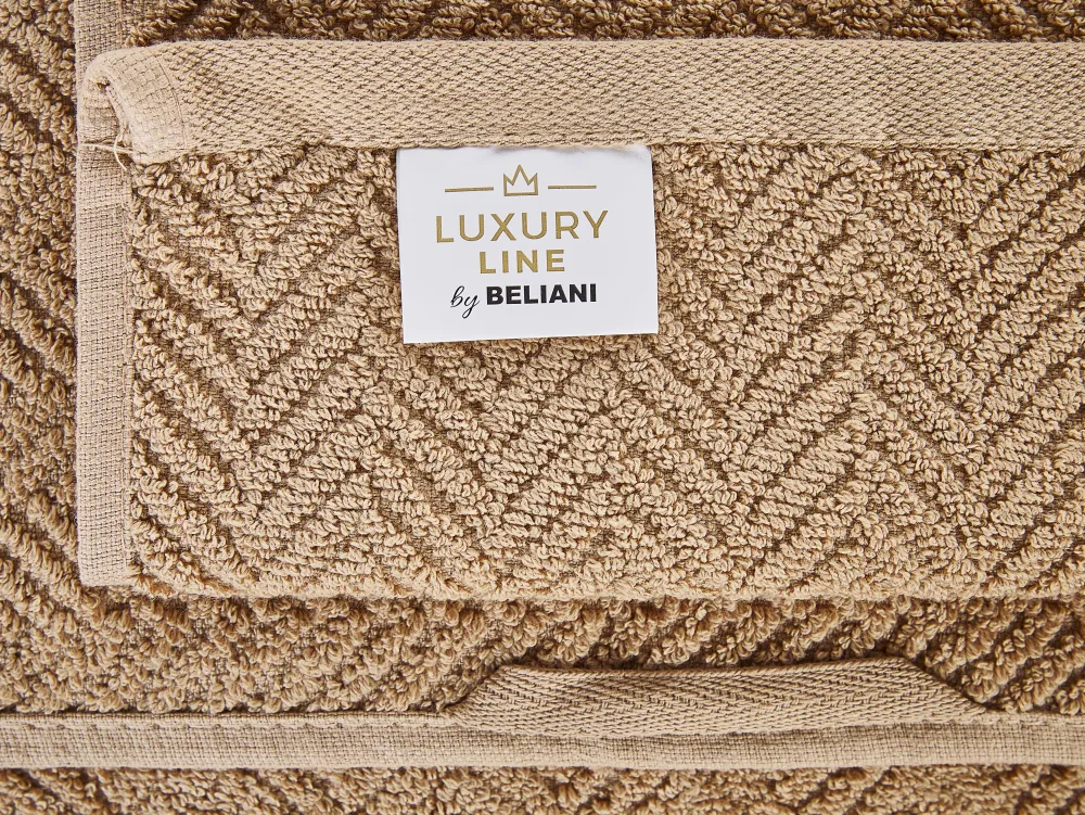 Tekstiilit<Beliani Pyyhesetti Puuvilla Hiekanruskea 2 Kpl Mitiaro