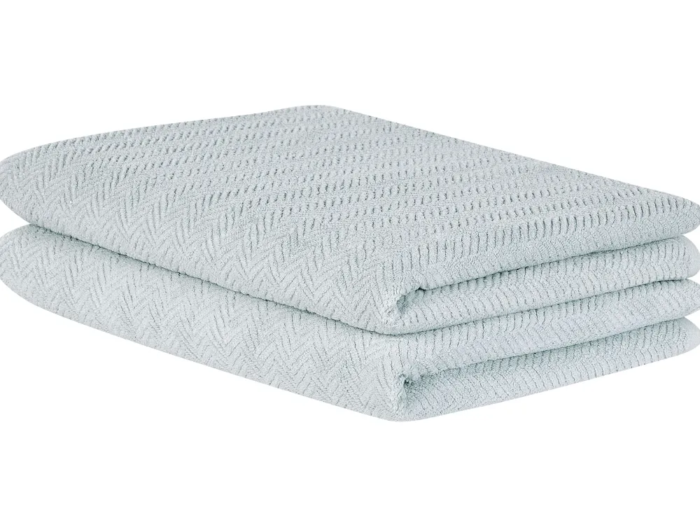 Cheap Beliani Pyyhesetti Puuvilla Mintunvihrea 2 Kpl Mitiaro