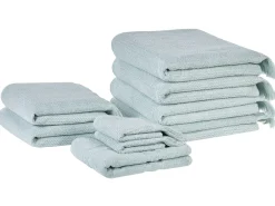 Cheap Beliani Pyyhesetti Puuvilla Mintunvihrea 9 Kpl Atiu