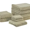 Tekstiilit<Beliani Pyyhesetti Puuvilla Oliivinvihrea 9 Kpl Mitiaro