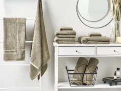 Tekstiilit<Beliani Pyyhesetti Puuvilla Oliivinvihrea 9 Kpl Mitiaro