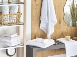 Tekstiilit<Beliani Pyyhesetti Puuvilla Valkoinen 9 Kpl Atiu