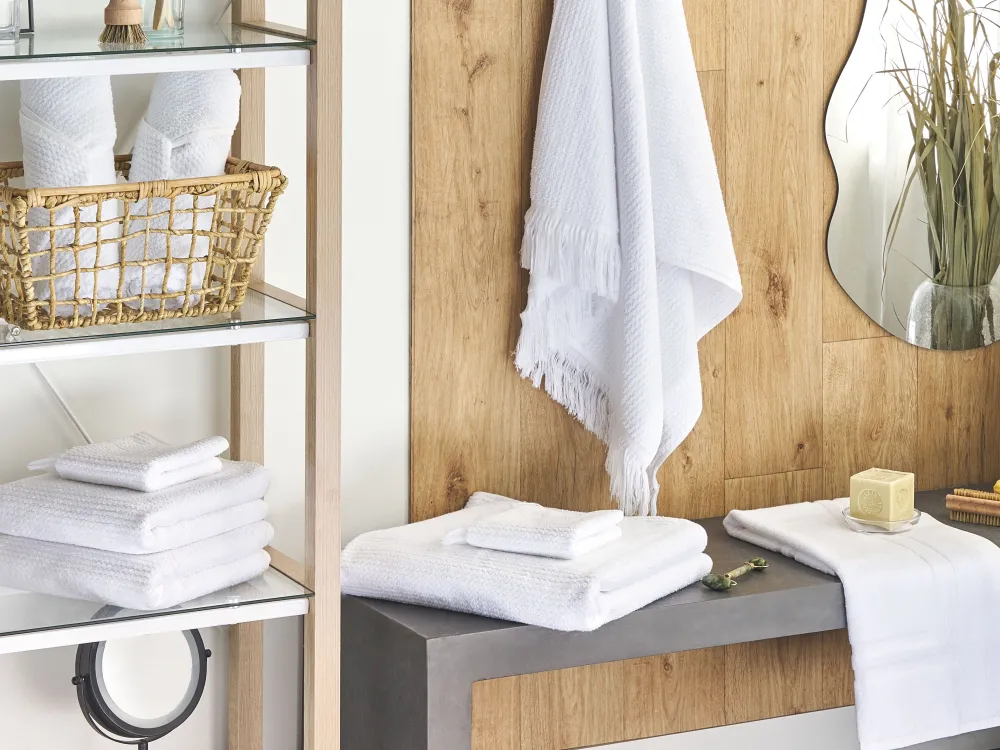 Tekstiilit<Beliani Pyyhesetti Puuvilla Valkoinen 9 Kpl Atiu