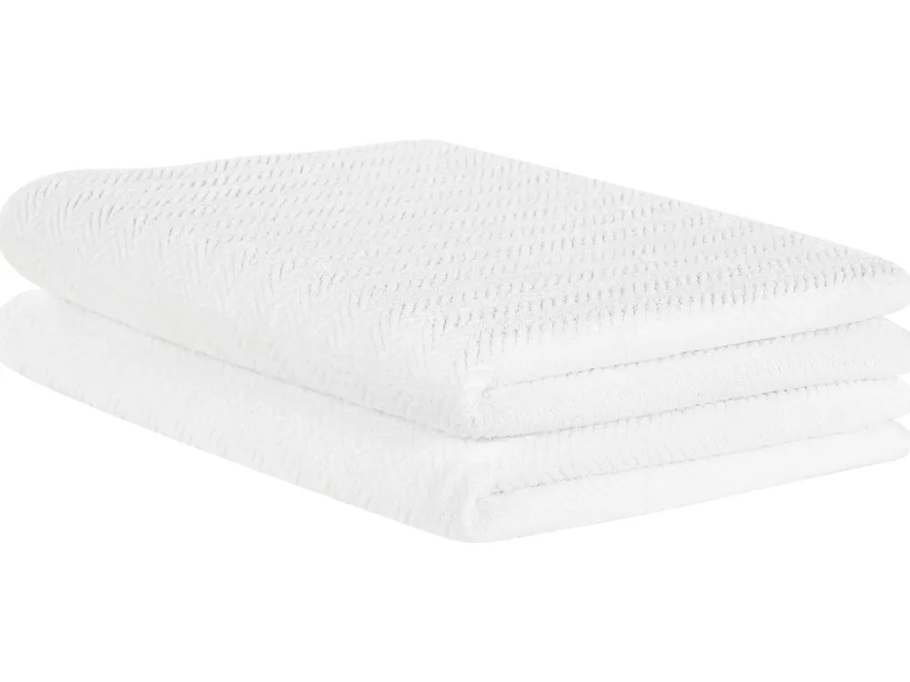 Tekstiilit<Beliani Pyyhesetti Puuvilla Valkoinen 2 Kpl Mitiaro