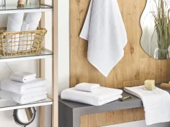 Hot Beliani Pyyhesetti Puuvilla Valkoinen 9 Kpl Mitiaro