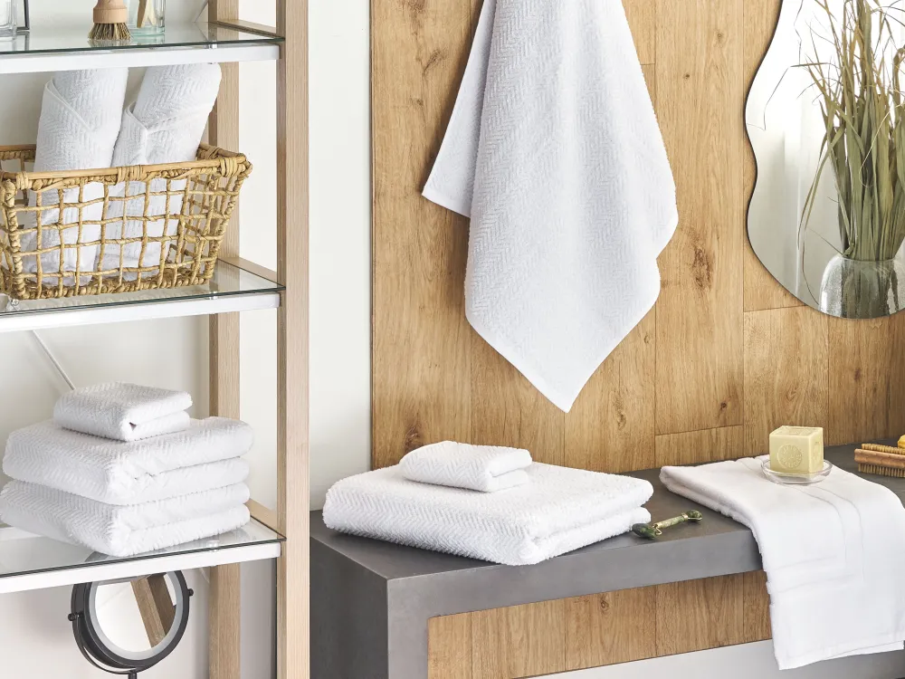 Hot Beliani Pyyhesetti Puuvilla Valkoinen 9 Kpl Mitiaro