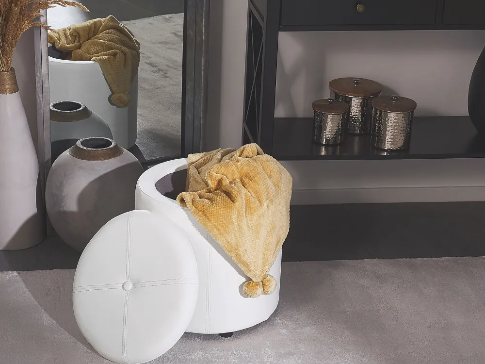 Cheap Beliani Rahi Keinonahka Säilytystila Valkoinen 38 Cm Maryland