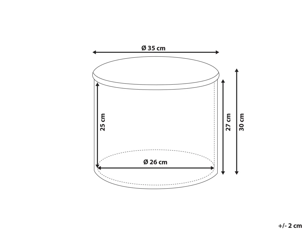 Store Beliani Rahi Puuvilla Säilytystila Vaaleanharmaa 35 Cm Tunica