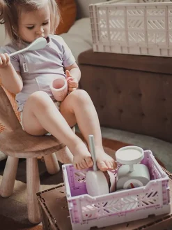 Säilytys<Beliani Rahi Sametti Säilytystila Vaaleanruskea 72 X 42 Cm Michigan