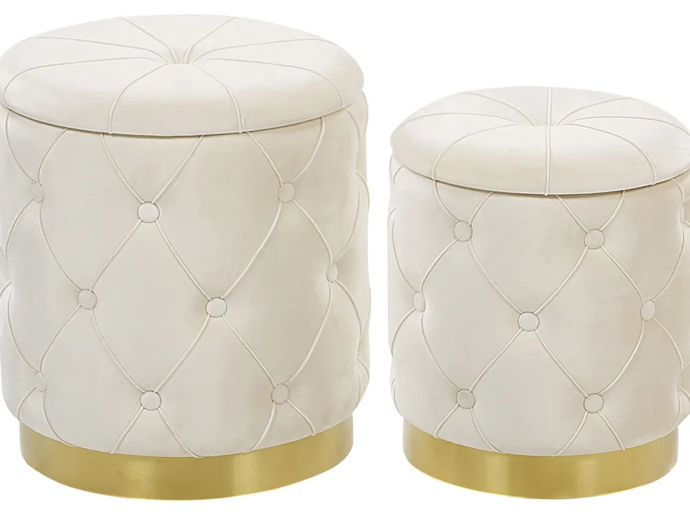 Hot Beliani Rahi Sametti Säilytystila Valkoinen 2 Kpl Pueblo