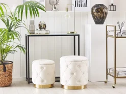 Hot Beliani Rahi Sametti Säilytystila Valkoinen 2 Kpl Pueblo