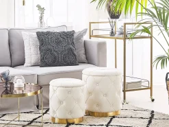 Hot Beliani Rahi Sametti Säilytystila Valkoinen 2 Kpl Pueblo