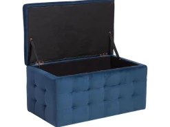 Cheap Beliani Rahi Sametti Säilytystila Tummansininen 72 X 42 Cm Michigan