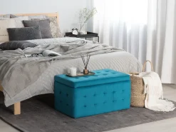 Säilytys<Beliani Rahi Sametti Säilytystila Merensininen 72 X 42 Cm Michigan