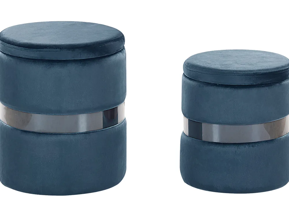 Säilytys<Beliani Rahi Sametti Säilytystila Sininen 2 Kpl Doris