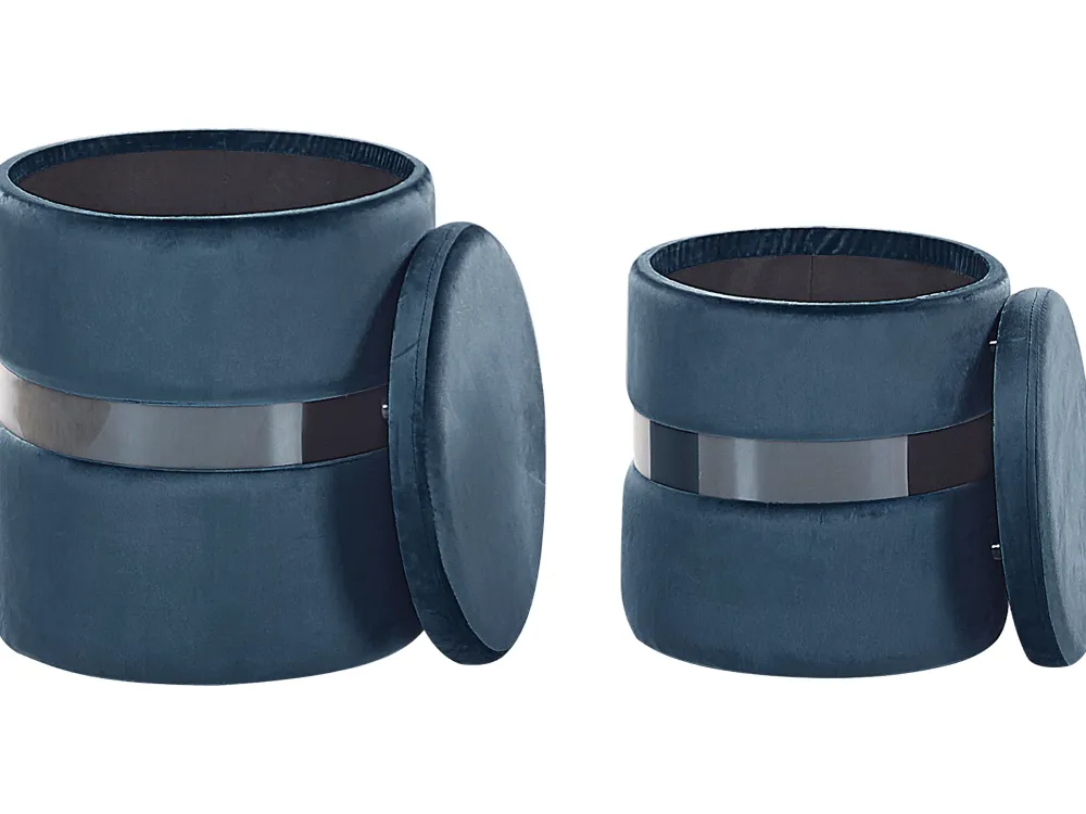 Säilytys<Beliani Rahi Sametti Säilytystila Sininen 2 Kpl Doris