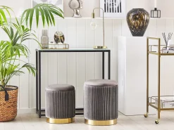 Hot Beliani Rahi Sametti Säilytystila Harmaa 2 Kpl Miramar