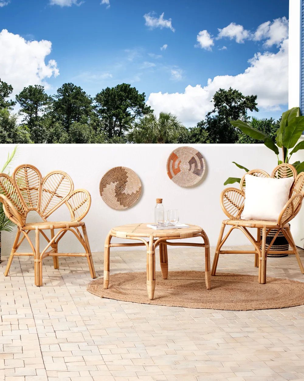 Tuolit<Beliani Riikinkukkotuoli Rottinki Luonnonvari 2 Kpl Florentine Ii