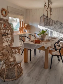 Tuolit<Beliani Riikinkukkotuoli Rottinki Luonnonvari Emmanuelle