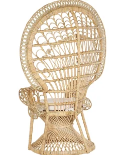 Tuolit<Beliani Riikinkukkotuoli Rottinki Luonnonvari Emmanuelle