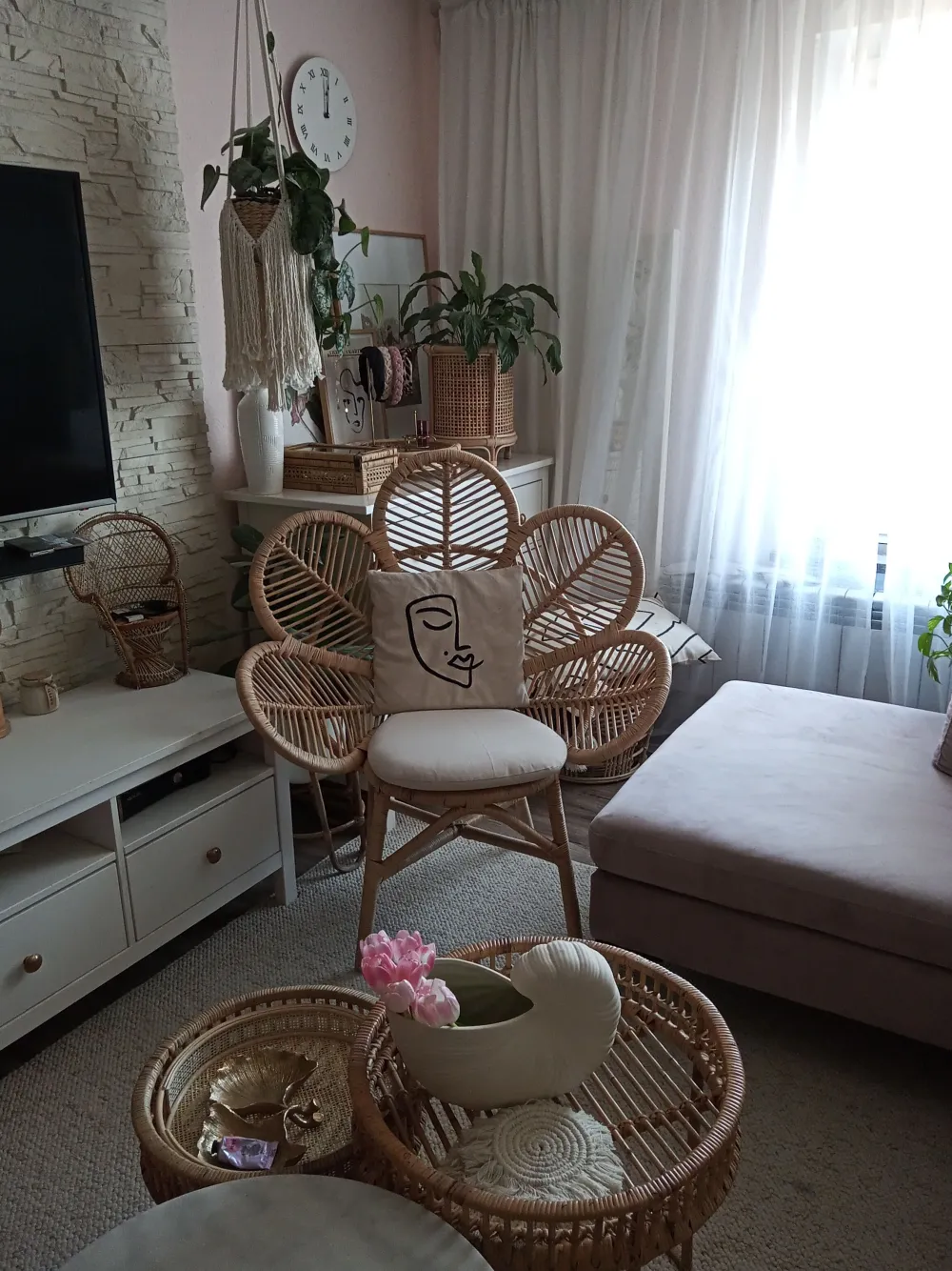 Ulkokalusteet<Beliani Riikinkukkotuoli Rottinki Luonnonvari Florentine