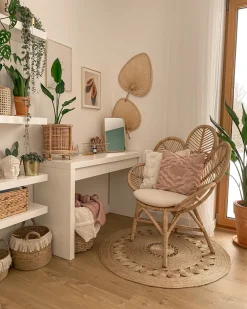 Ulkokalusteet<Beliani Riikinkukkotuoli Rottinki Luonnonvari Florentine