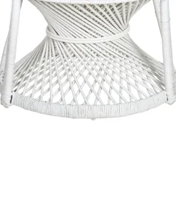 Tuolit<Beliani Riikinkukkotuoli Rottinki Valkoinen Emmanuelle