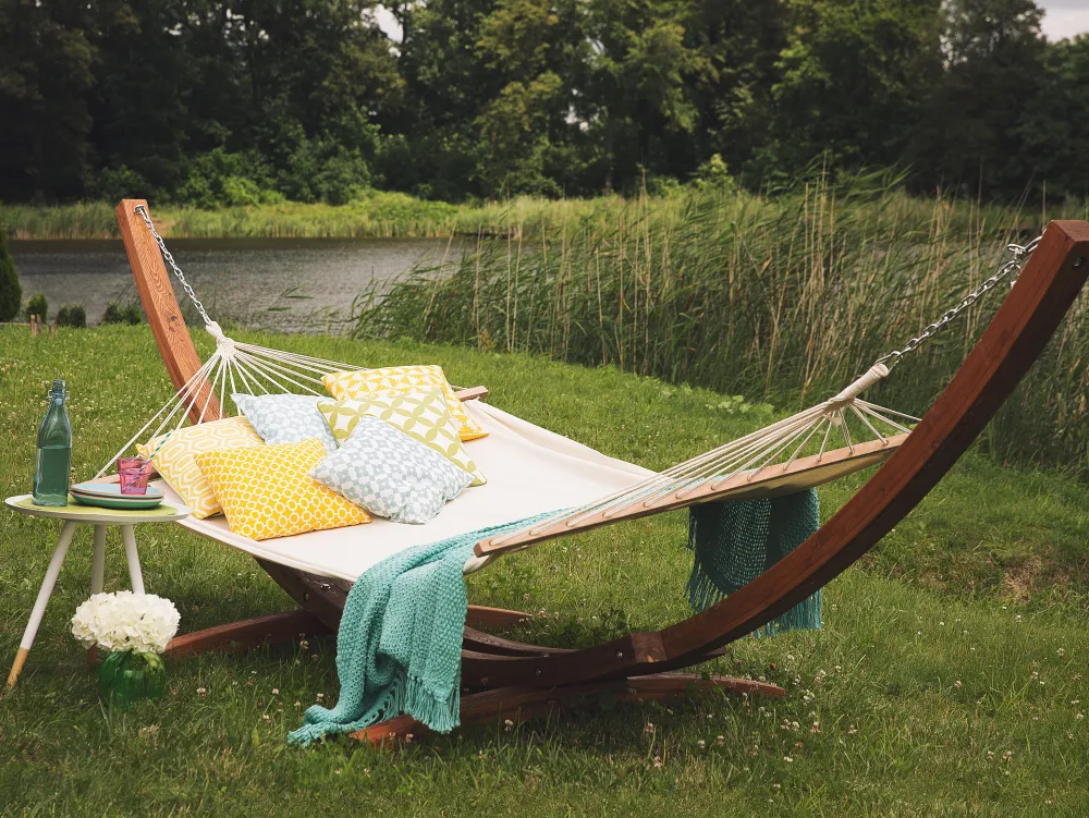 Ulkokalusteet<Beliani Riippukeinu Telineella Beige Treviso