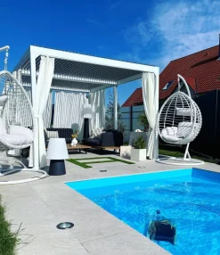 Nojatuolit<Beliani Riipputuoli Jalustalla Polyrottinki Valkoinen Fano