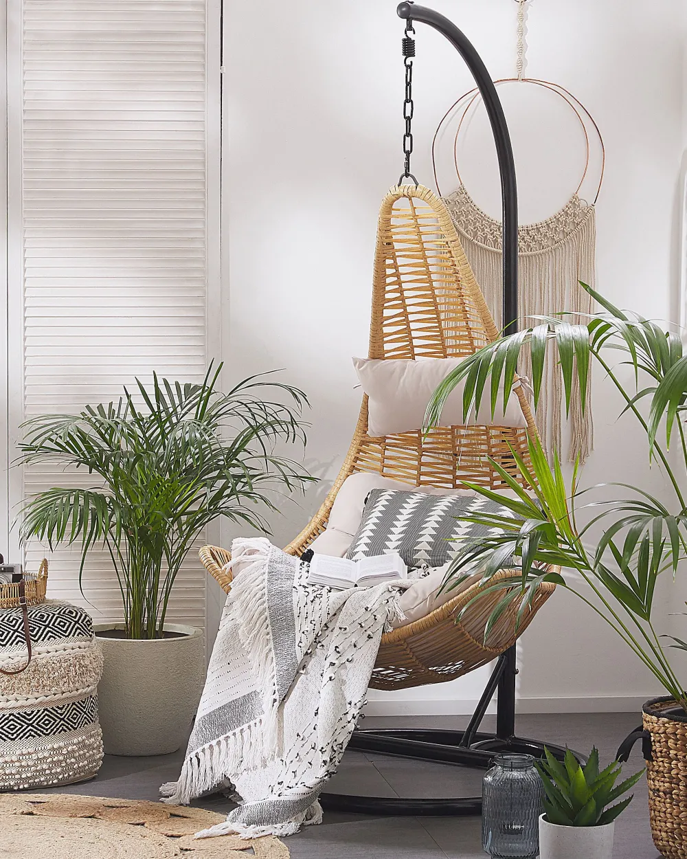 New Beliani Riipputuoli Jalustalla Polyrottinki Luonnonvari Atri Ii