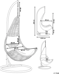 New Beliani Riipputuoli Jalustalla Polyrottinki Luonnonvari Atri Ii