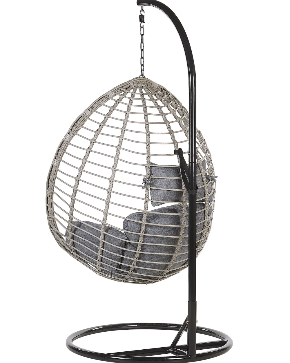 Cheap Beliani Riipputuoli Jalustalla Polyrottinki Harmaa Tollo