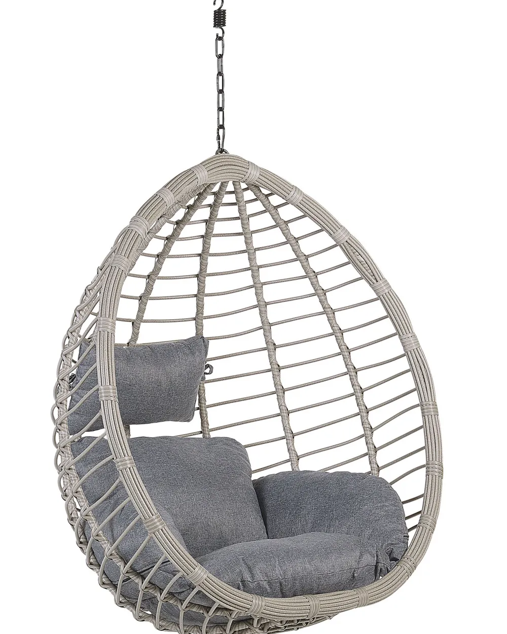 Cheap Beliani Riipputuoli Jalustalla Polyrottinki Harmaa Tollo