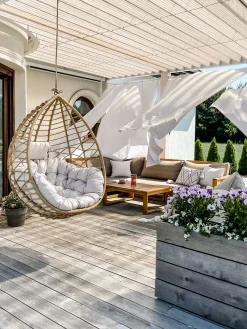 Nojatuolit<Beliani Riipputuoli Jalustalla Polyrottinki Luonnonvari Arsita