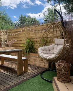 Nojatuolit<Beliani Riipputuoli Jalustalla Polyrottinki Luonnonvari Arsita