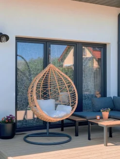 Nojatuolit<Beliani Riipputuoli Jalustalla Polyrottinki Luonnonvari Arsita