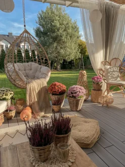 Nojatuolit<Beliani Riipputuoli Jalustalla Polyrottinki Luonnonvari Arsita