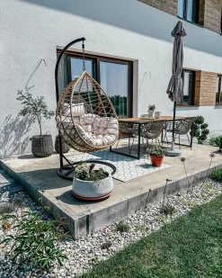 Nojatuolit<Beliani Riipputuoli Jalustalla Polyrottinki Luonnonvari Arsita