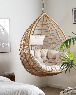 Nojatuolit<Beliani Riipputuoli Jalustalla Polyrottinki Luonnonvari Arsita