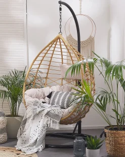 Nojatuolit<Beliani Riipputuoli Jalustalla Polyrottinki Luonnonvari Arsita