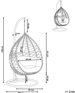 Nojatuolit<Beliani Riipputuoli Jalustalla Polyrottinki Luonnonvari Arsita